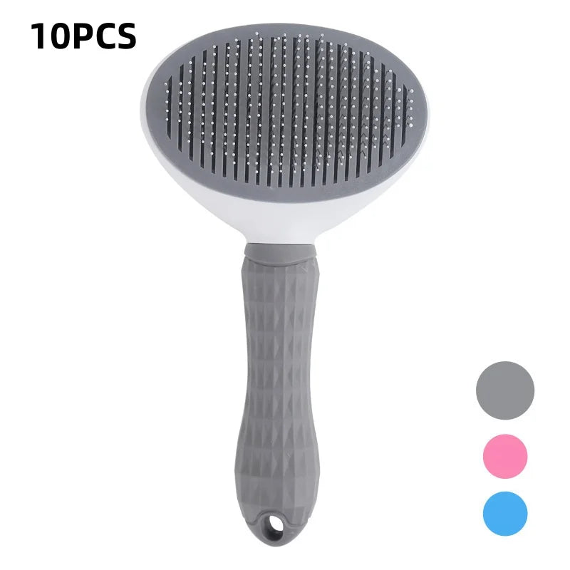 Self-Cleaning Pet Grooming Brush | Stainless Steel Hair Removal Brush for Dogs & Cats