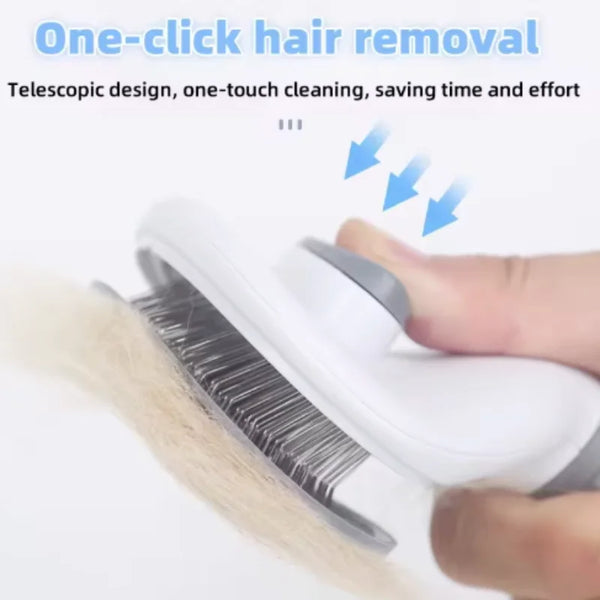 Self-Cleaning Pet Grooming Brush | Stainless Steel Hair Removal Brush for Dogs & Cats