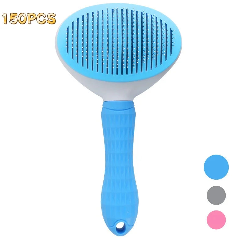 Self-Cleaning Pet Grooming Brush | Stainless Steel Hair Removal Brush for Dogs & Cats
