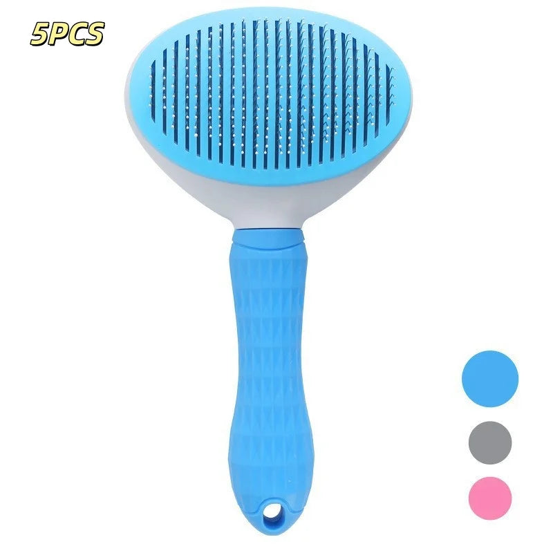 Self-Cleaning Pet Grooming Brush | Stainless Steel Hair Removal Brush for Dogs & Cats