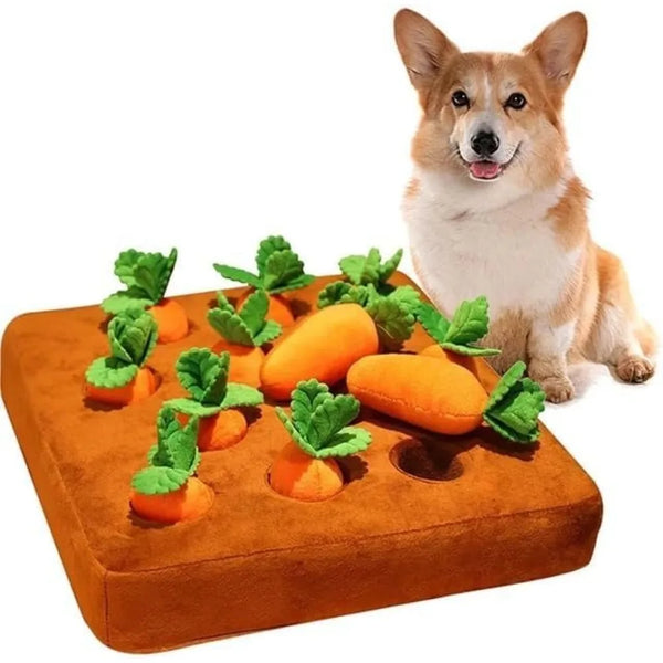 Carrot Snuffle Mat for Dogs & Cats | Interactive Cotton Foraging Puzzle Toy