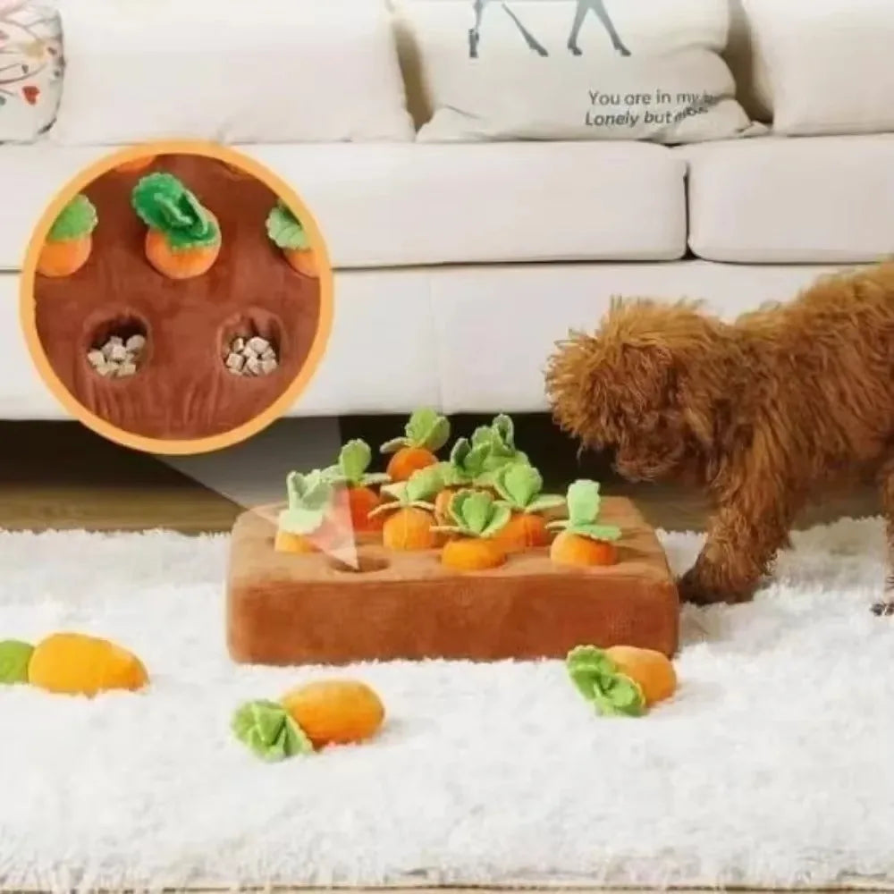 Carrot Snuffle Mat for Dogs & Cats | Interactive Cotton Foraging Puzzle Toy