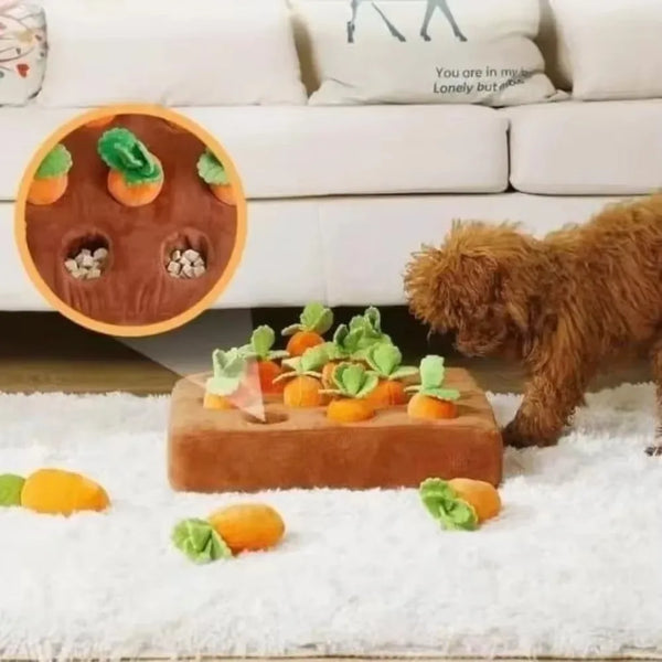Carrot Snuffle Mat for Dogs & Cats | Interactive Cotton Foraging Puzzle Toy