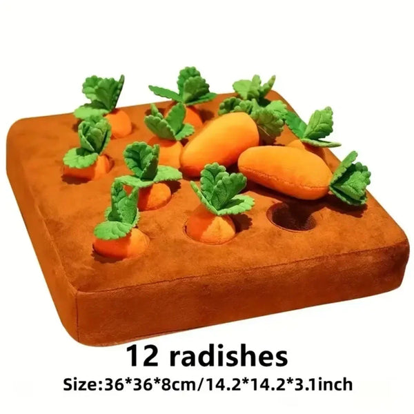 Carrot Snuffle Mat for Dogs & Cats | Interactive Cotton Foraging Puzzle Toy