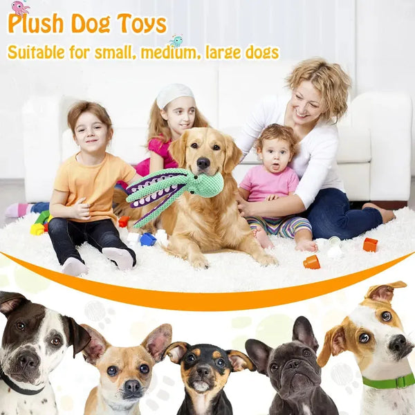 Interactive Plush Dog Toy with Squeaker & Durable Design for Chewing Fun 1