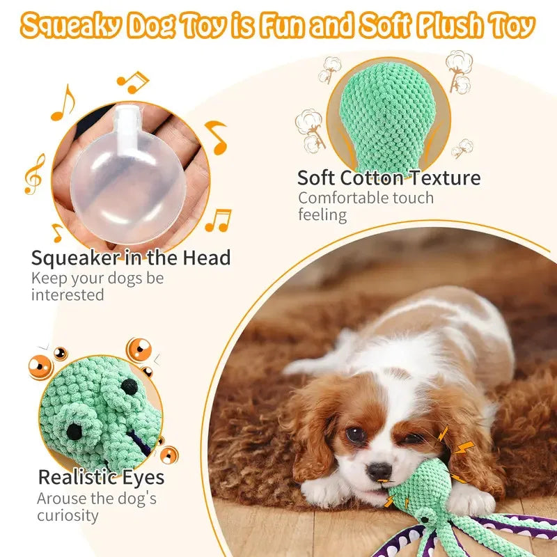 Interactive Plush Dog Toy with Squeaker & Durable Design for Chewing Fun 2