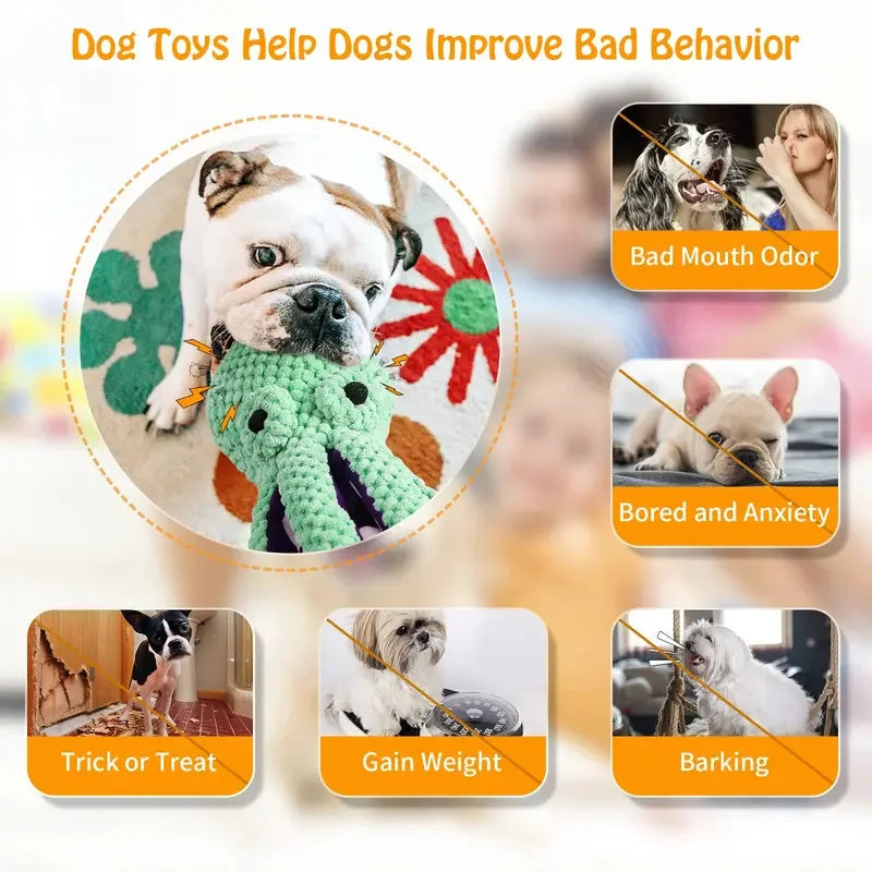 Interactive Plush Dog Toy with Squeaker & Durable Design for Chewing Fun 3