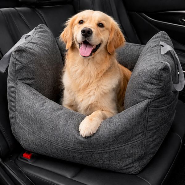 Luxury Dog Car Seat Bed with Waterproof Design & Adjustable Safety Leashes for Secure Travel 0
