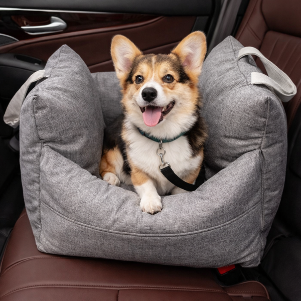 Luxury Dog Car Seat Bed with Waterproof Design & Adjustable Safety Leashes for Secure Travel 3