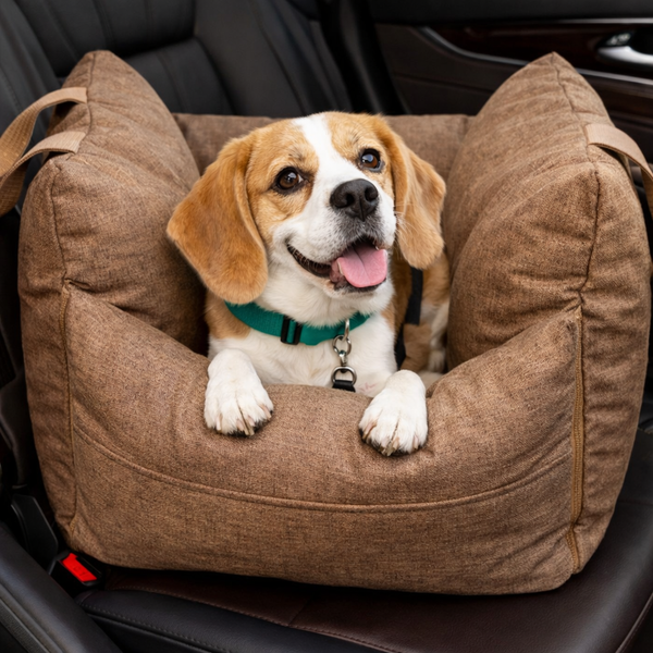 Luxury Dog Car Seat Bed with Waterproof Design & Adjustable Safety Leashes for Secure Travel 4