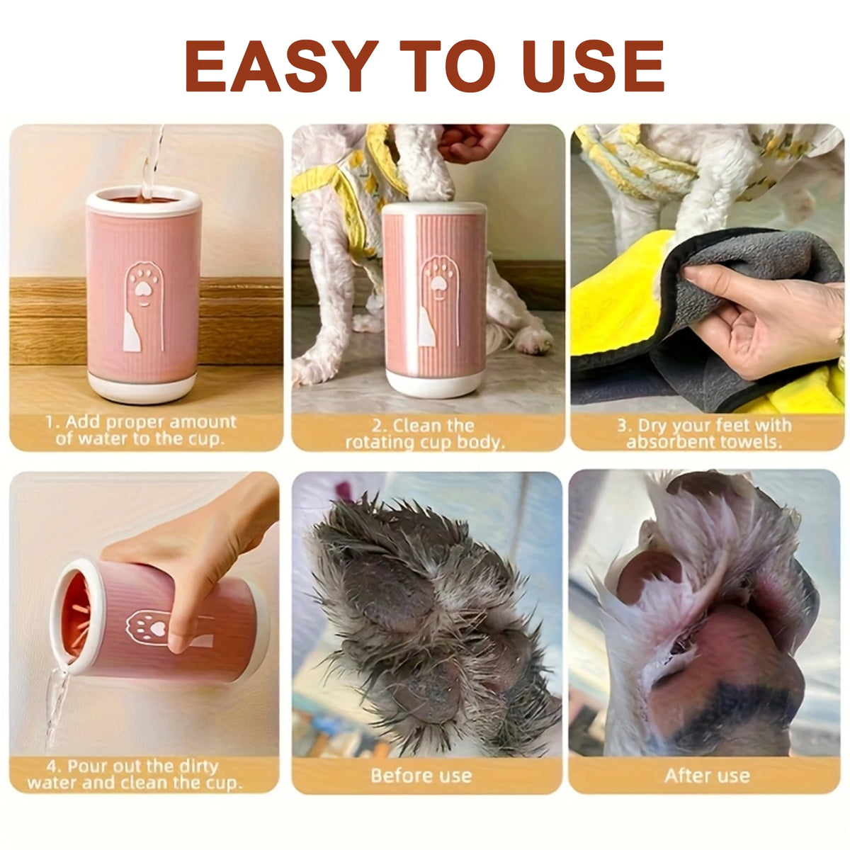 Portable Pet Paw Cleaner Cup | Quick Wash Paw Washer for Dogs & Cats