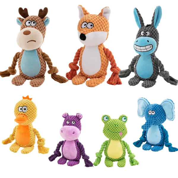 Squeaky Plush Dog Chew Toy | Durable Interactive Rattle Toy for Small & Medium Dogs