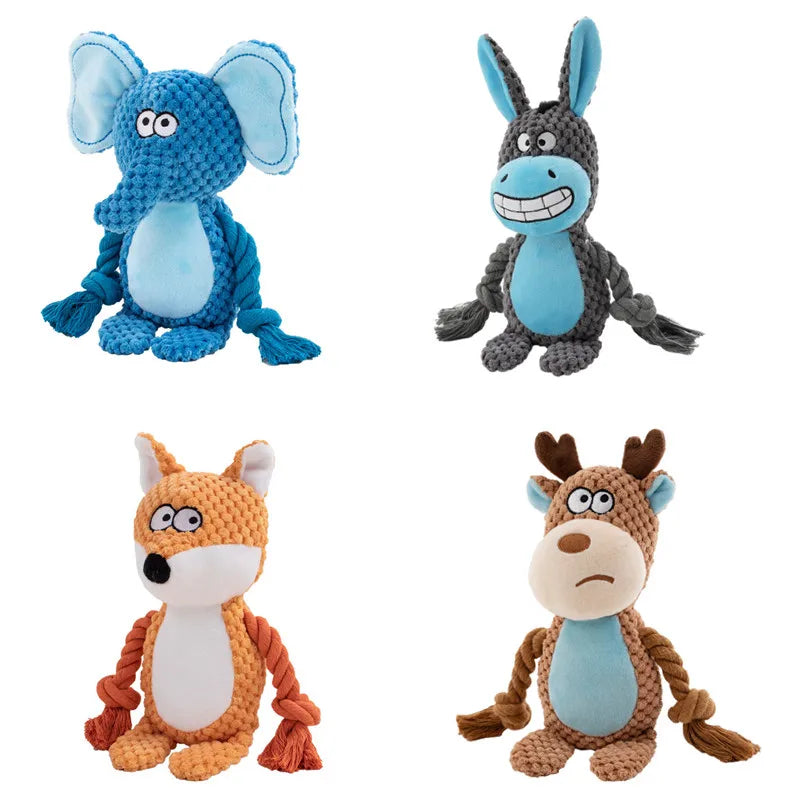 Squeaky Plush Dog Chew Toy | Durable Interactive Rattle Toy for Small & Medium Dogs