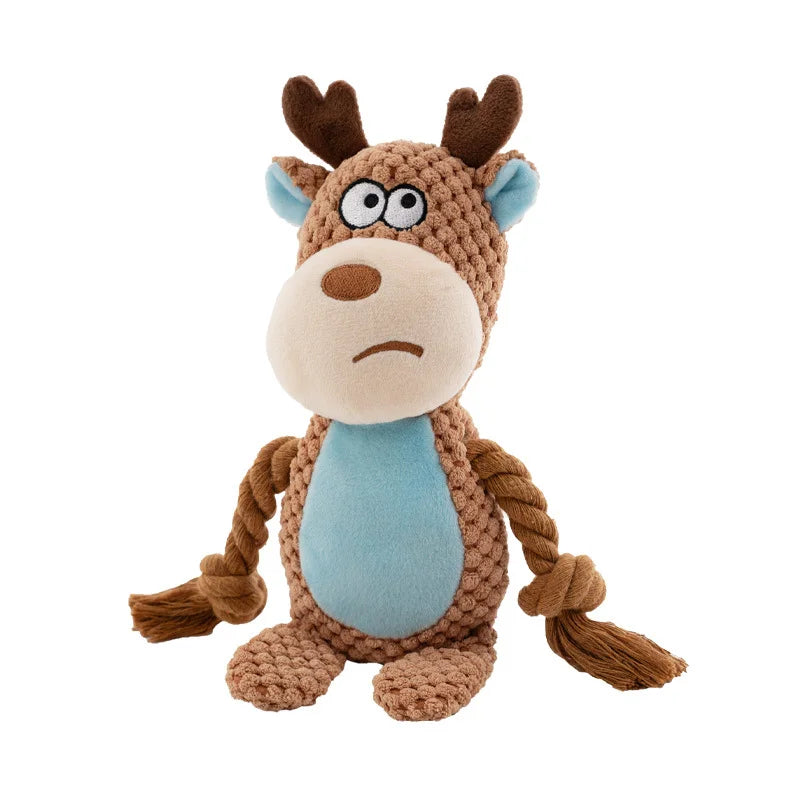 Squeaky Plush Dog Chew Toy | Durable Interactive Rattle Toy for Small & Medium Dogs