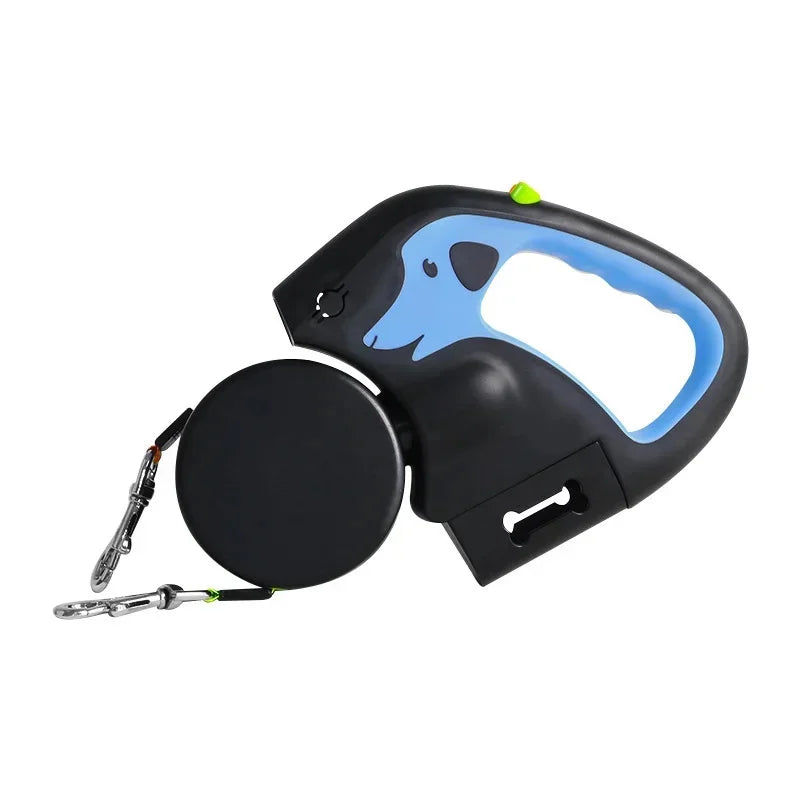 Dual-Head Retractable Dog Leash | USB Rechargeable LED Light Walking Leash