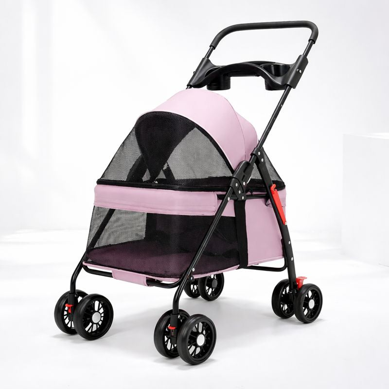 Pet Companion | Lightweight Dog & Cat Stroller with Breathable Mesh Panels | Easy Travel Solution for Comfort and Security 0