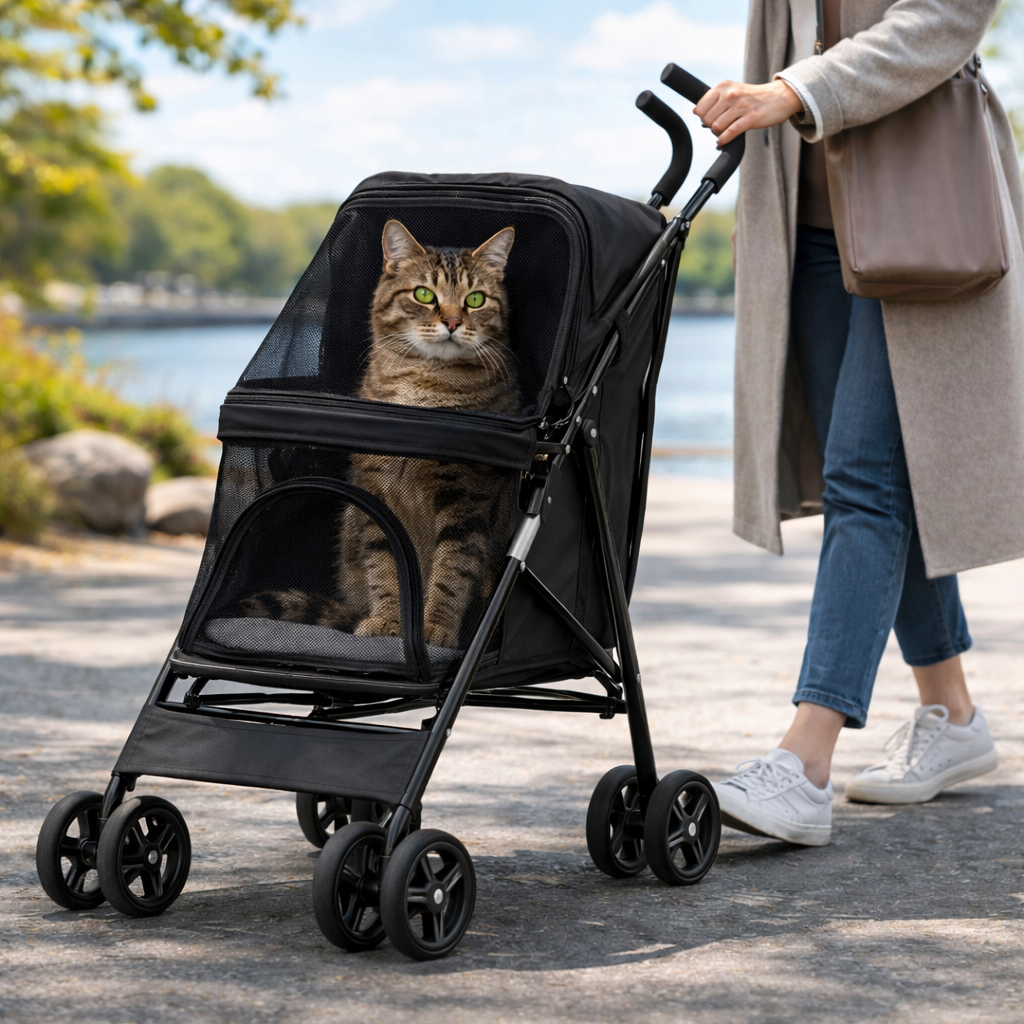 Pet Companion | Lightweight Dog & Cat Stroller with Breathable Mesh Panels | Easy Travel Solution for Comfort and Security 3