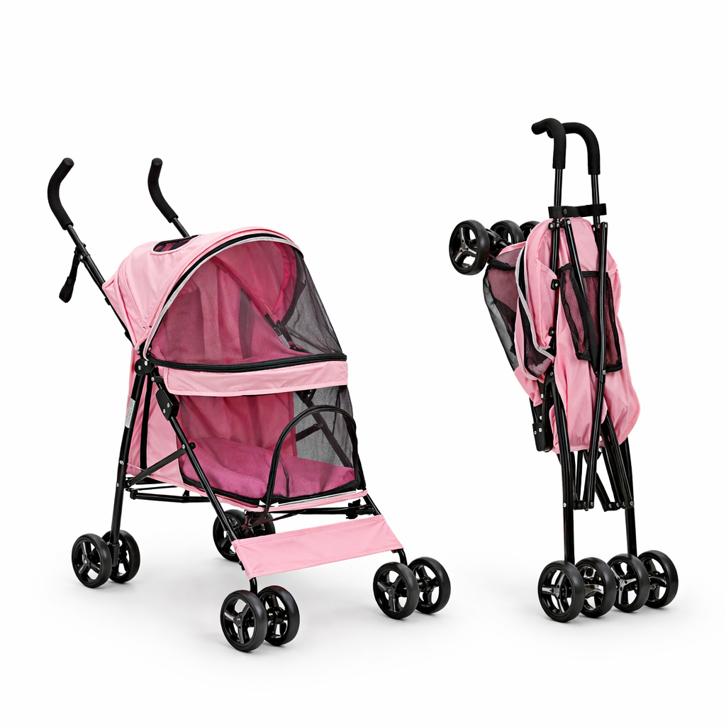Pet Companion | Lightweight Dog & Cat Stroller with Breathable Mesh Panels | Easy Travel Solution for Comfort and Security 7
