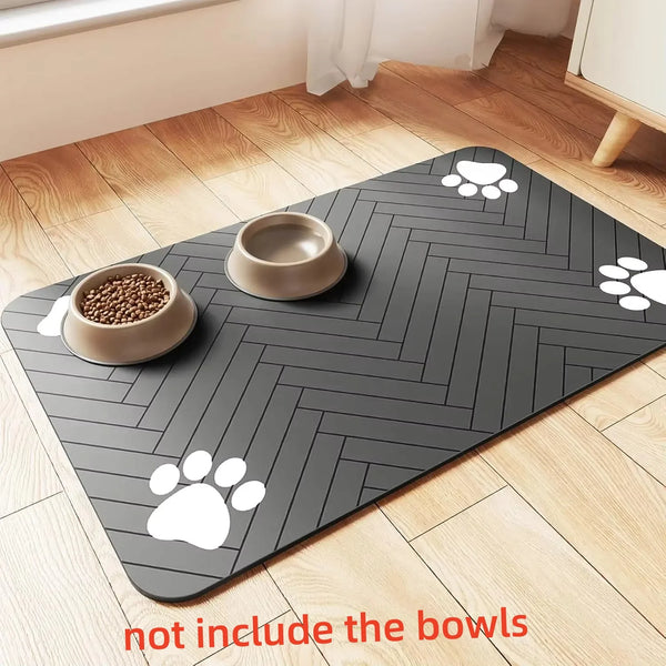 Pet Feeding Mat | Absorbent Waterproof Dog Food Mat with Anti-Slip Backing | Easy Clean Design for Mess-Free Eating Area 0