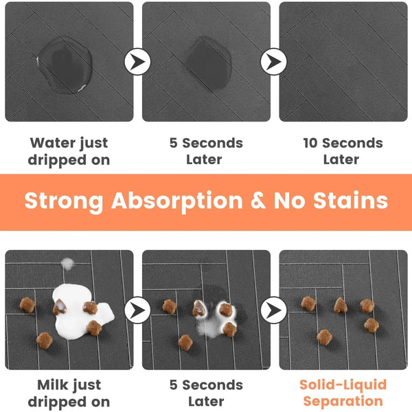 Pet Feeding Mat | Absorbent Waterproof Dog Food Mat with Anti-Slip Backing | Easy Clean Design for Mess-Free Eating Area 1