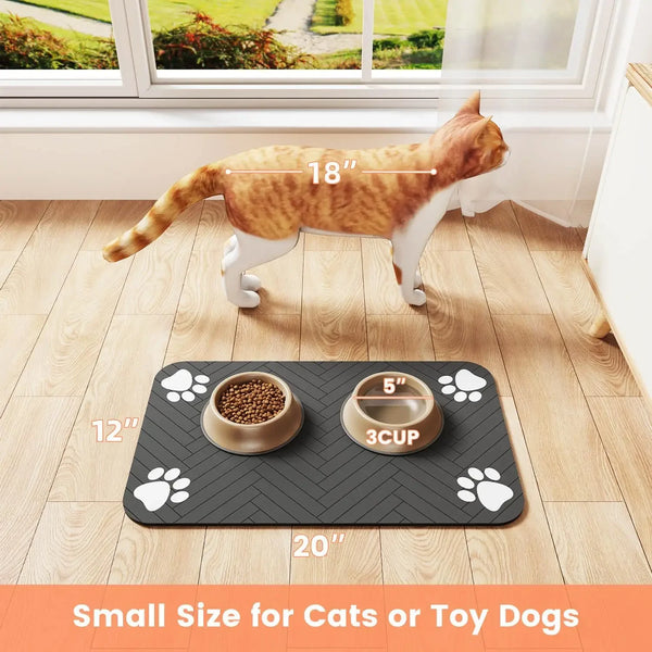 Pet Feeding Mat | Absorbent Waterproof Dog Food Mat with Anti-Slip Backing | Easy Clean Design for Mess-Free Eating Area 3