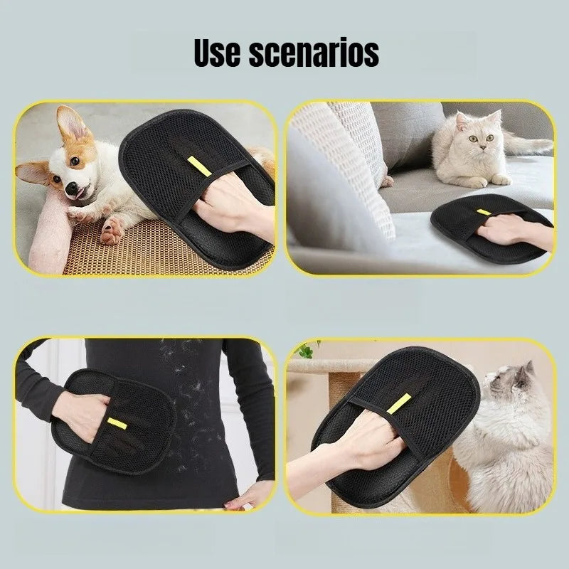 Pet Grooming Gloves | Dog & Cat Grooming Mitt with Anti-Static Design | Effective Hair Removal Tool for Home Cleaning 3