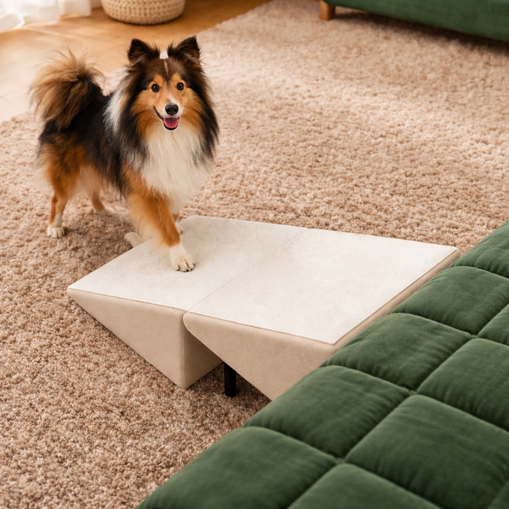 Pet Mobility Solutions | Dog Ramp & Stairs with Non-Slip Surface | Foldable Design for Easy Access to Beds and Cars 8