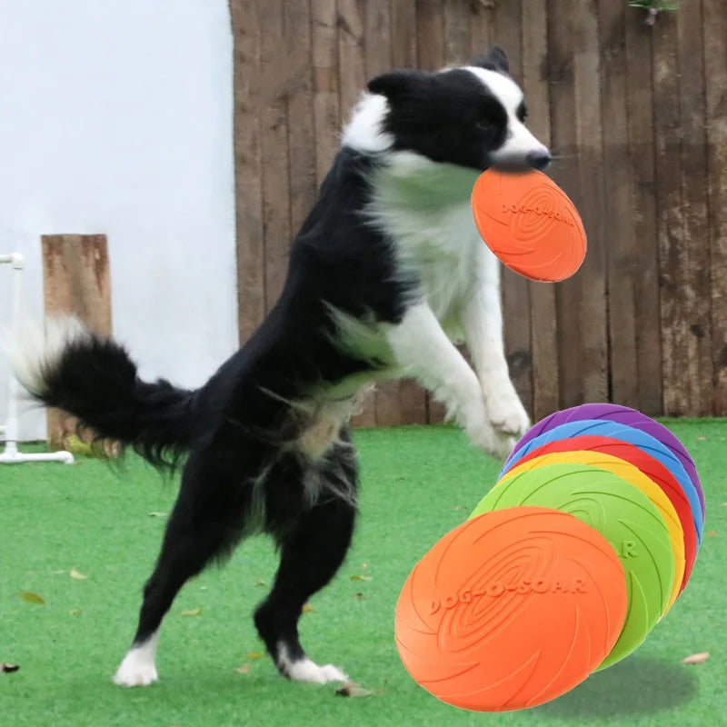 Rubber Flying Disc Dog Toy | Safe Interactive Fetch Toy for Dogs & Cats