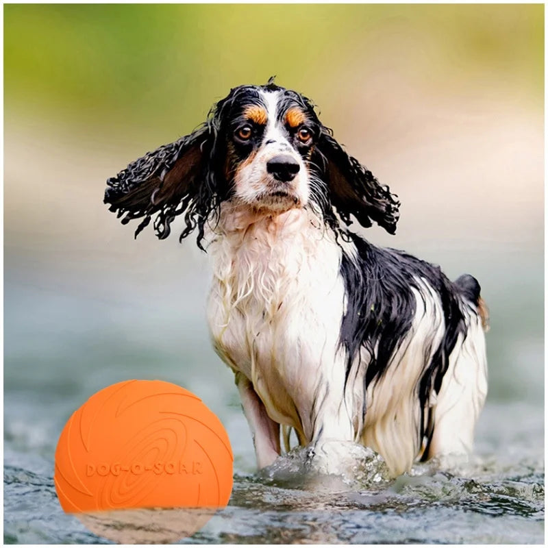 Rubber Flying Disc Dog Toy | Safe Interactive Fetch Toy for Dogs & Cats