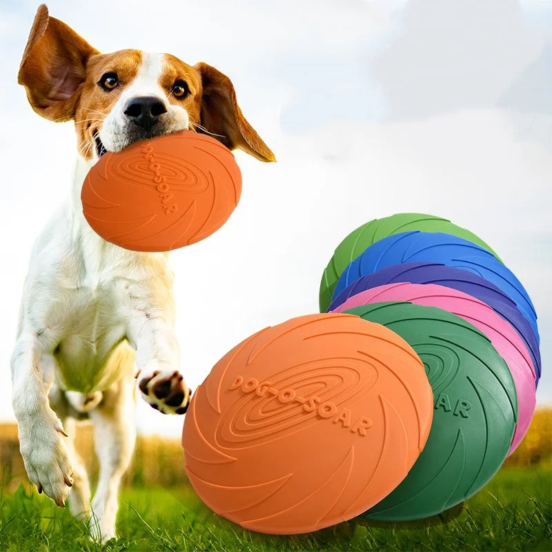 Rubber Flying Disc Dog Toy | Safe Interactive Fetch Toy for Dogs & Cats