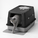 Premium Stainless Steel Cat Litter Box with Enclosed Design & Odor Control for Cleanliness 1