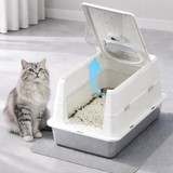 Premium Stainless Steel Cat Litter Box with Enclosed Design & Odor Control for Cleanliness 6
