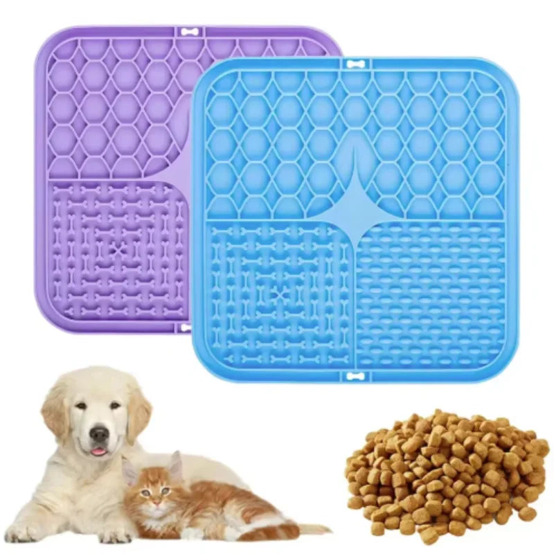 Silicone Slow Feeding Mat for Dogs with Non-Slip Design | Versatile Tool for Stress-Free Bathing and Training