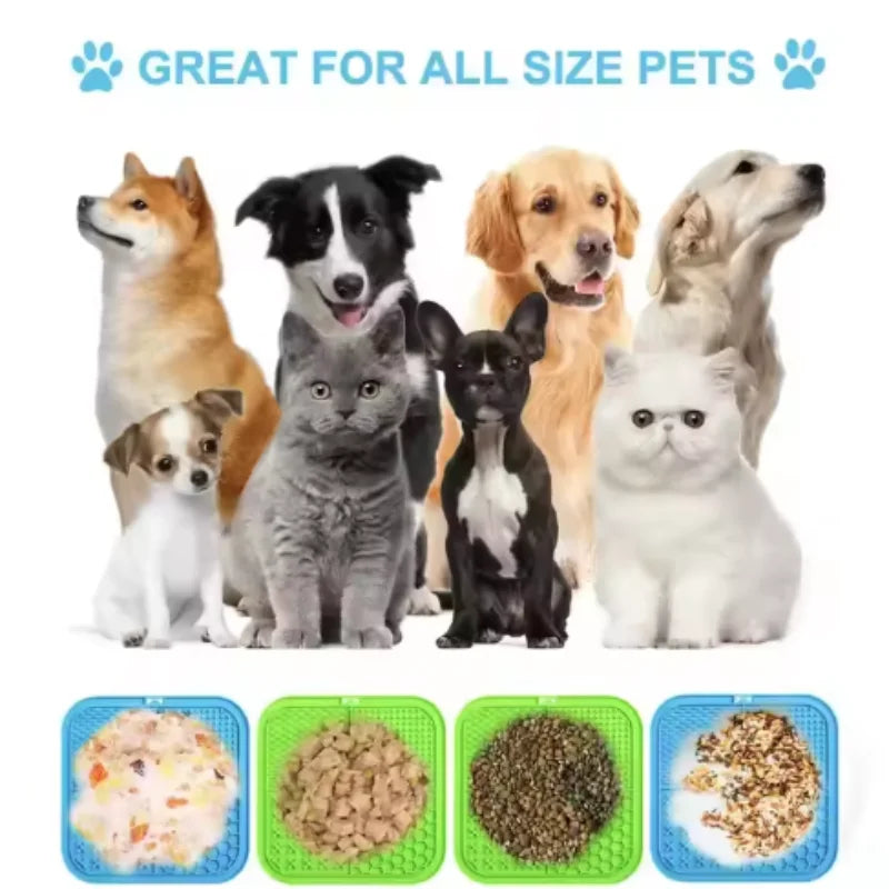 Silicone Slow Feeding Mat for Dogs with Non-Slip Design | Versatile Tool for Stress-Free Bathing and Training