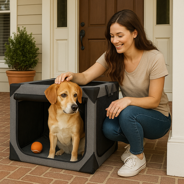 Ultimate Travel Haven | Large Dog Crate with Chew-Resistant Fabric | Lightweight & Ventilated Design for Comfort on the Go 2