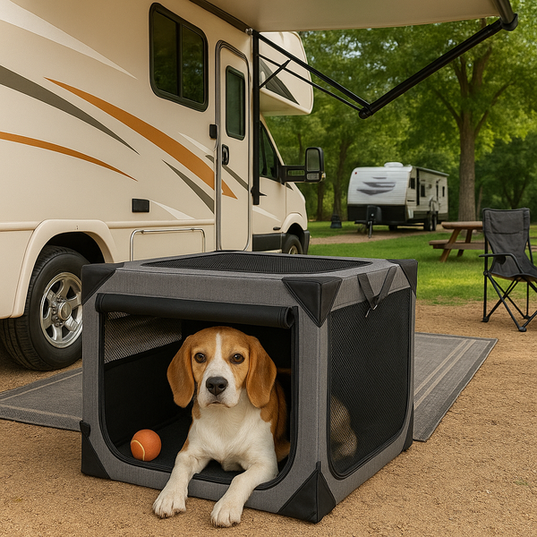 Ultimate Travel Haven | Large Dog Crate with Chew-Resistant Fabric | Lightweight & Ventilated Design for Comfort on the Go 3