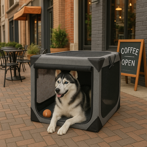 Ultimate Travel Haven | Large Dog Crate with Chew-Resistant Fabric | Lightweight & Ventilated Design for Comfort on the Go 5