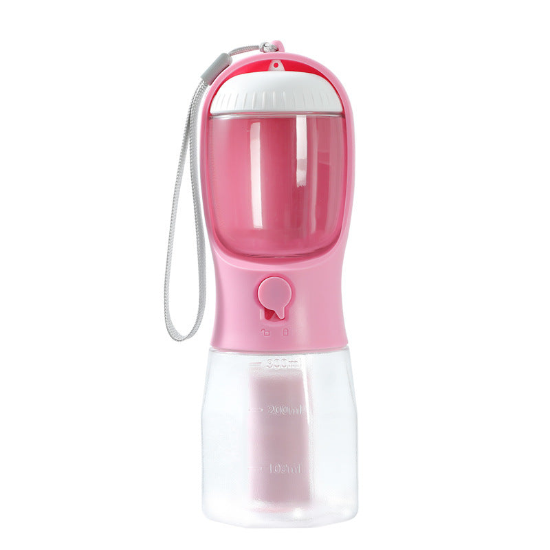3-in-1 Portable Dog Water Bottle | Travel Cup with Food Container & Waste Bag Holder