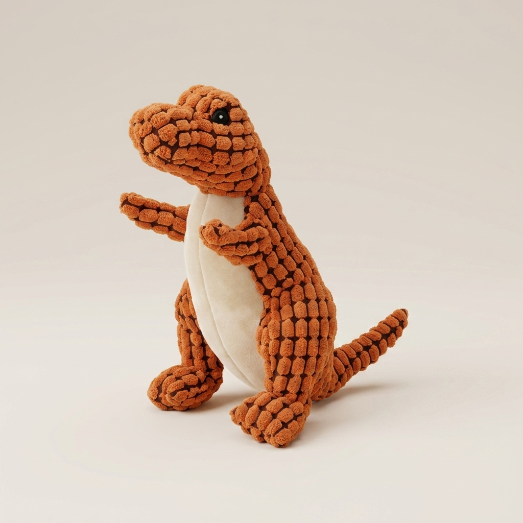 Plush Dinosaur Squeaky Dog Toy | Soft Corn Velvet Chew Toy for Dogs & Cats
