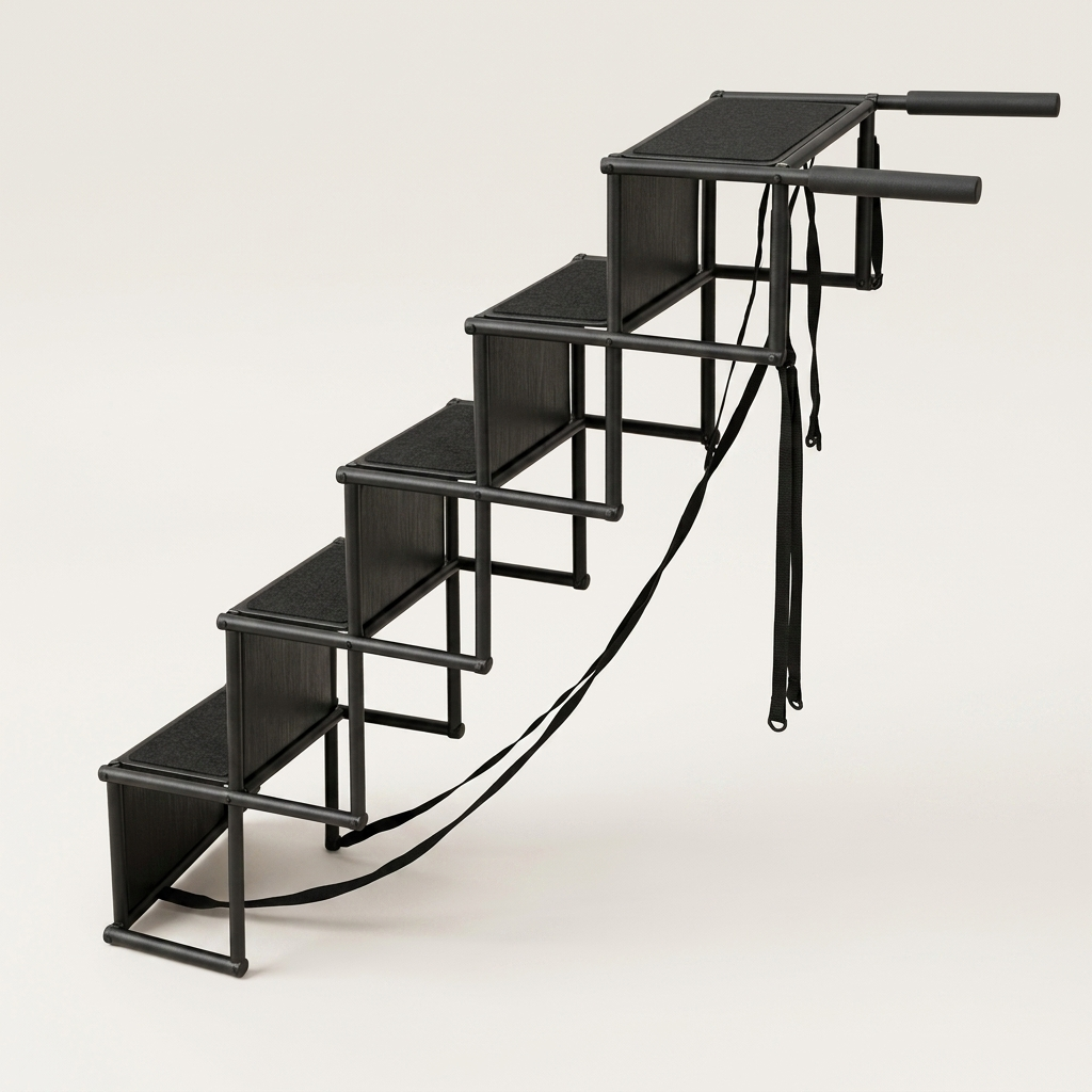 Foldable 5-Step Dog Car Stairs | Non-Slip Portable Pet Steps for Senior Dogs & Small Breeds