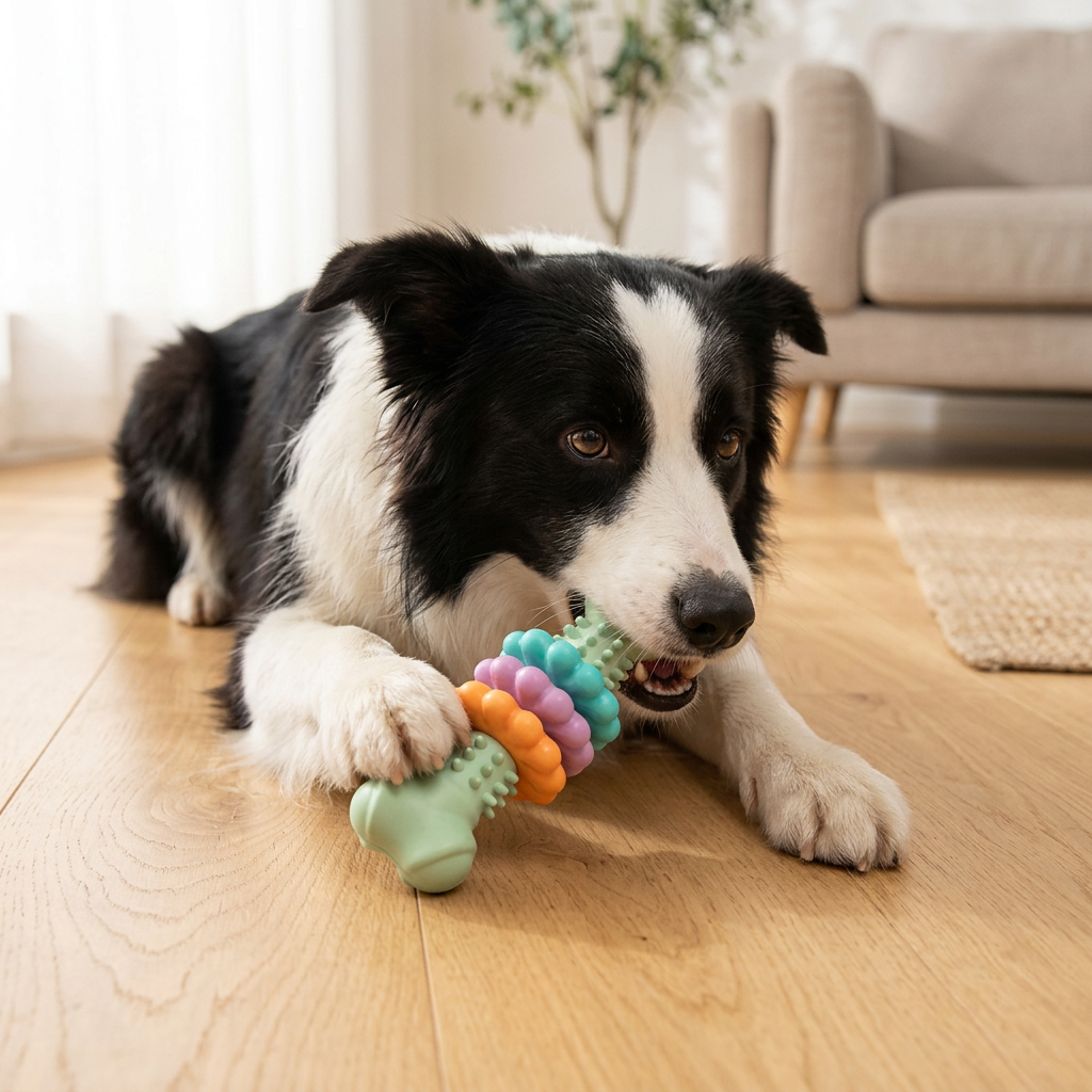 TPR Dog Chew Bone Toy | Bite-Resistant Dental Chew Toy for Teething Dogs