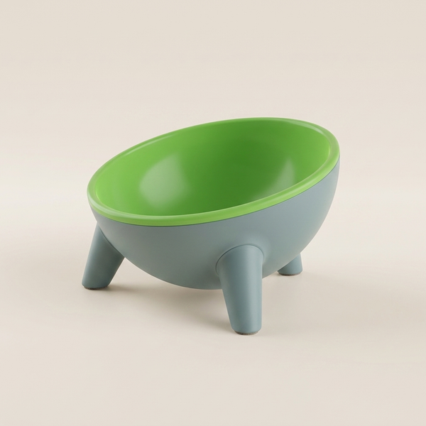 Modern Raised Tilted Pet Bowl | 15° Angled Food-Grade Feeding Bowl for Cats & Dogs