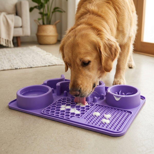 Silicone Dog Lick Mat | Slow Feeder Enrichment Mat for Dogs & Cats