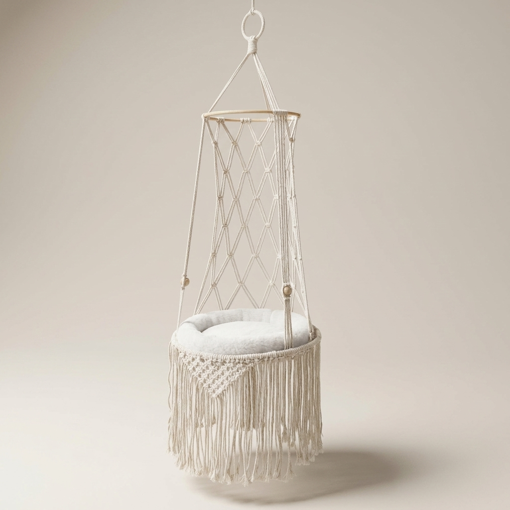 Macrame Cat Hammock | Wall-Mounted Hanging Bed & Swing for Cats