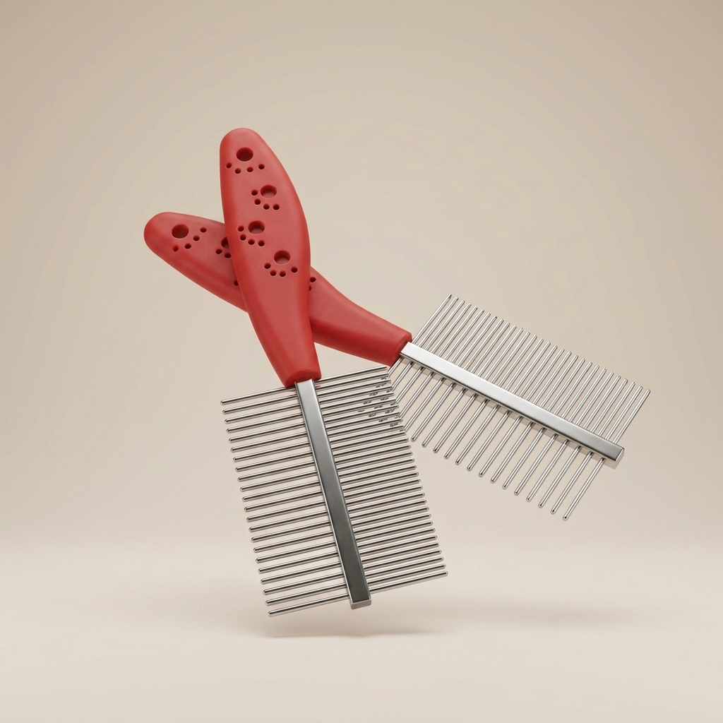 Stainless Steel Double-Sided Pet Grooming Comb | Detangling Brush for Dogs & Cats