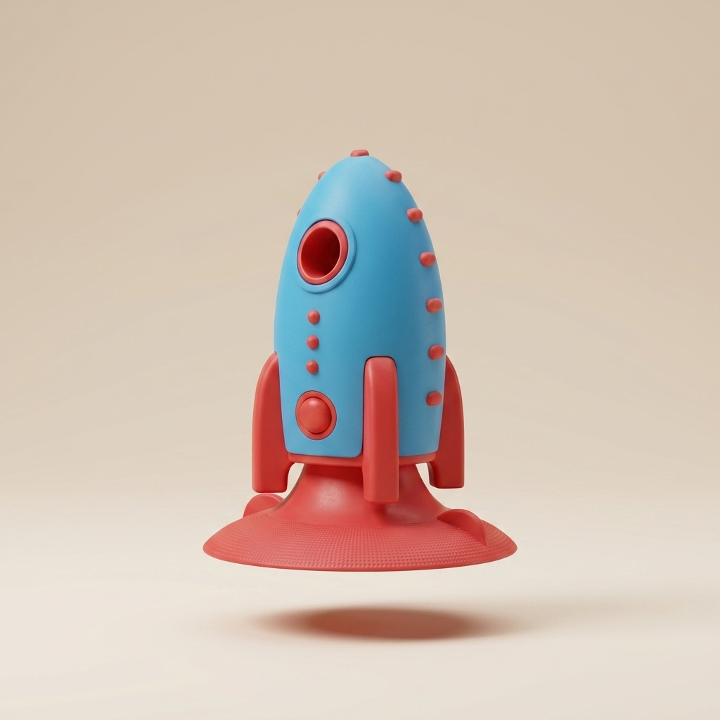 Rocket Silicone Dog Treat Dispensing Toy | Bite-Resistant Chew Toy for Dogs