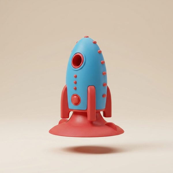 Rocket Silicone Dog Treat Dispensing Toy | Bite-Resistant Chew Toy for Dogs