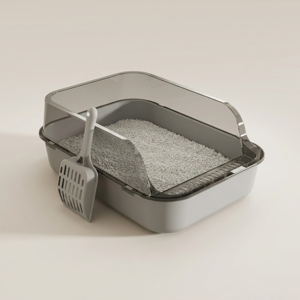 Indoor Cat Litter Box | Semi-Enclosed Design with High Sides for Cleanliness
