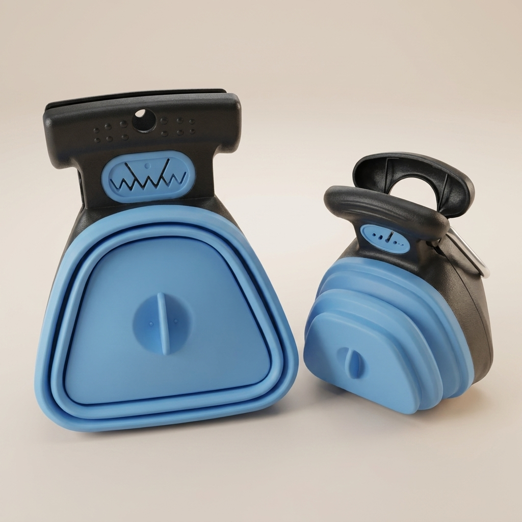 Foldable Dog Pooper Scooper | One-Handed Poop Cleaner with Biodegradable Bags