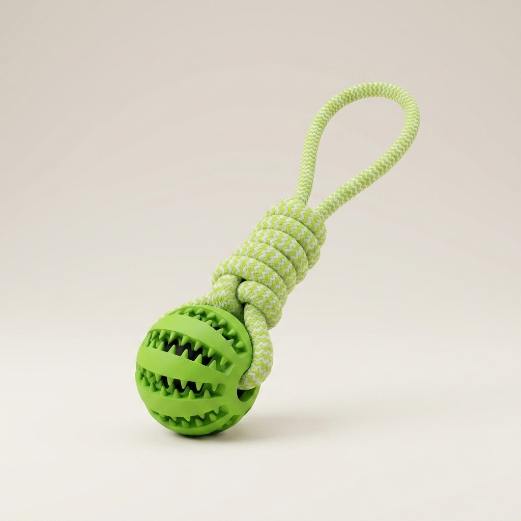Interactive Hemp Rope & Rubber Treat Ball for Dogs | Tug, Fetch & Chew Toy